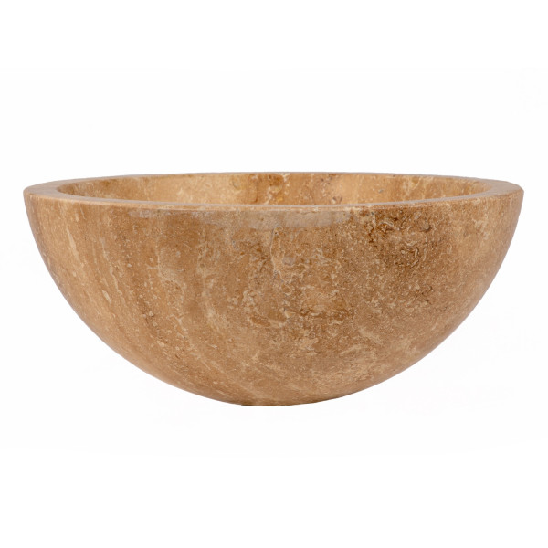Eden Bath EB_S003BT-H Small Vessel Sink Bowl - Honed Beige Travertine