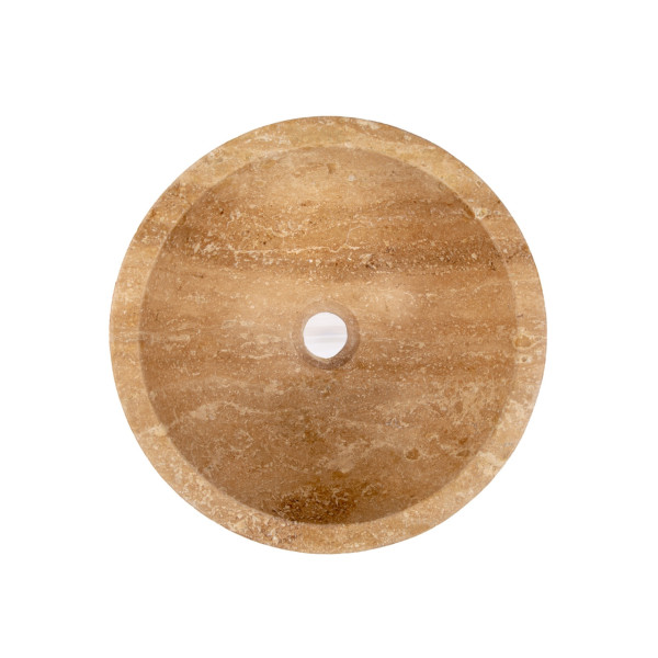 Eden Bath EB_S003BT-H Small Vessel Sink Bowl - Honed Beige Travertine