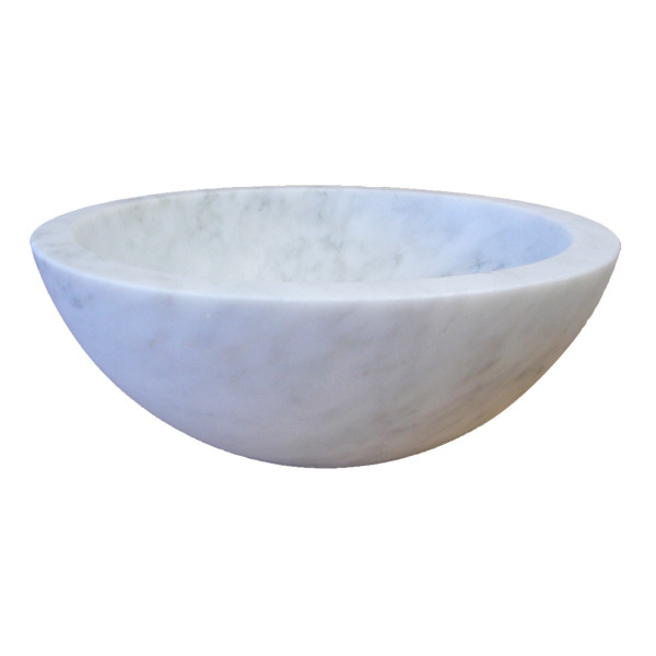Eden Bath EB_S003GW-H Small Vessel Sink Bowl - Honed White Marble