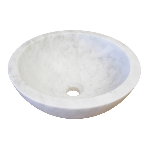 Eden Bath EB_S003GW-H Small Vessel Sink Bowl - Honed White Marble
