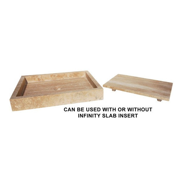 Eden Bath EB_S006BT-H Honed Beige Travertine Rectangular Infinity Pool Sink