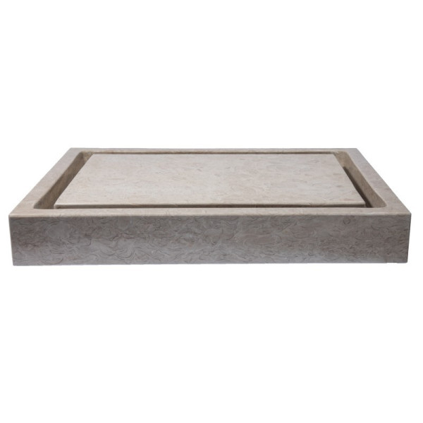 Eden Bath EB_S006PG-P Rectangular Infinity Pool Sink - Penny Grey Marble