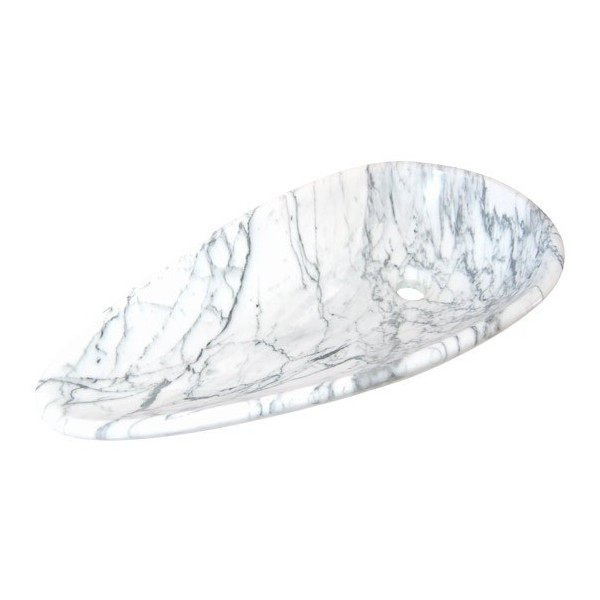 Eden Bath EB_S024CW-P Pod Shaped Vessel Sink - Carrara White Marble