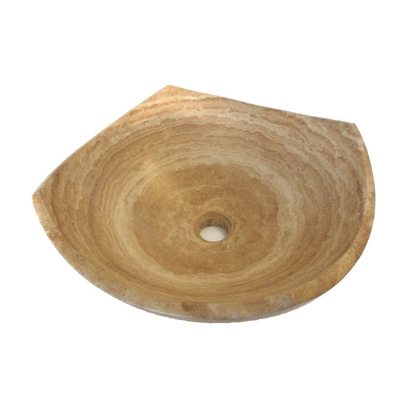 Eden Bath EB_S027BT-H Arched Edges Bowl Shape Sink - Honed Beige Travertine