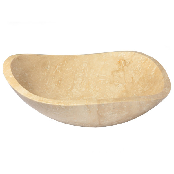 Eden Bath EB_S032BT-P Unique Beige Travertine Freeform Bathroom Vessel Sink