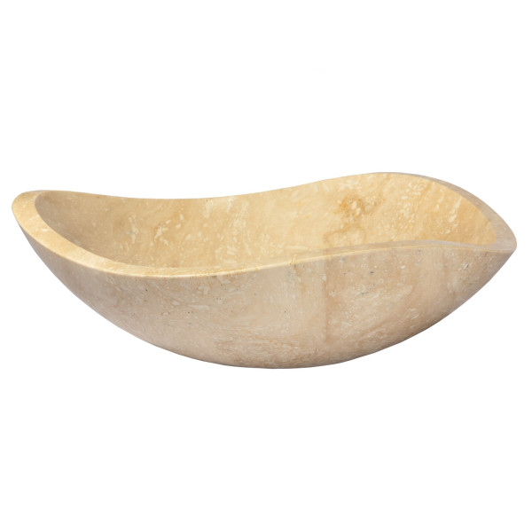 Eden Bath EB_S032BT-P Unique Beige Travertine Freeform Bathroom Vessel Sink