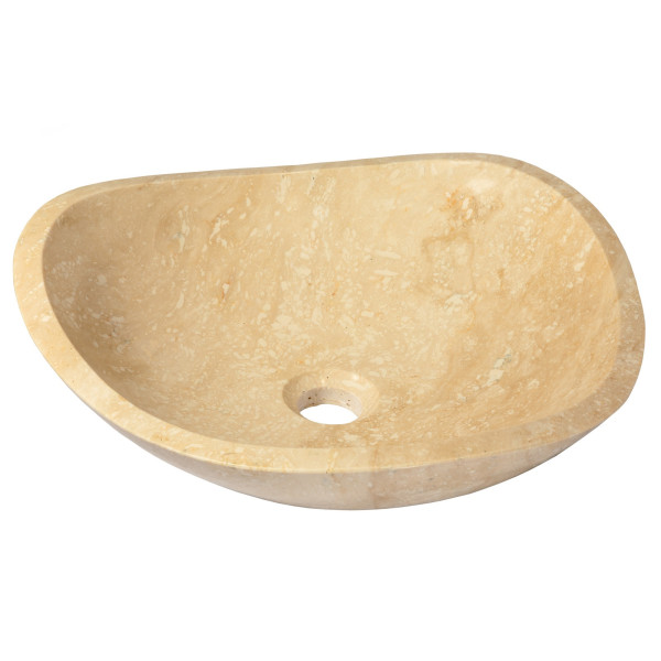 Eden Bath EB_S032BT-P Unique Beige Travertine Freeform Bathroom Vessel Sink