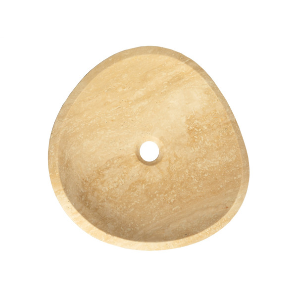 Eden Bath EB_S032BT-P Unique Beige Travertine Freeform Bathroom Vessel Sink