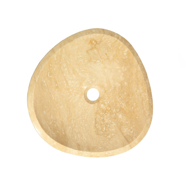 Eden Bath EB_S032BT-P Unique Beige Travertine Freeform Bathroom Vessel Sink