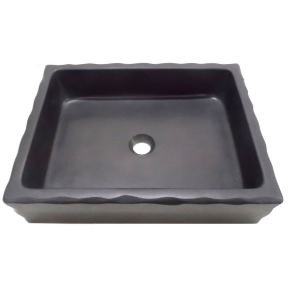 Eden Bath EB_S037LS-H Antique Rectangular Vessel Sink In Honed Lava Stone