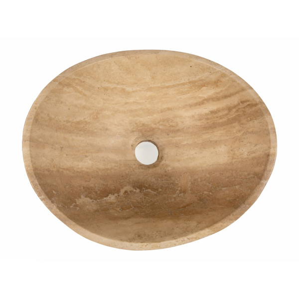 Eden Bath EB_S043BT-P Small Canoe Beige Travertine Vessel Sink