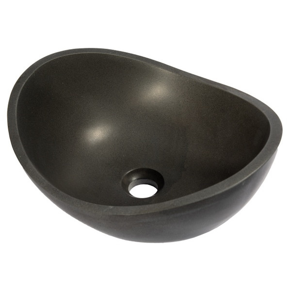 Eden Bath EB_S043LS-H Small Canoe Vessel Sink - Lava Stone