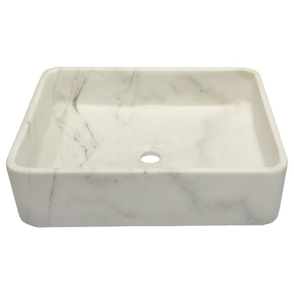 Eden Bath EB_S047GW-H Thin Lip Rectangular Vessel Sink in Guanxi White Marble