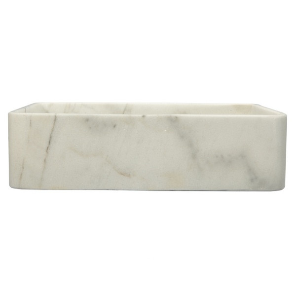 Eden Bath EB_S047GW-H Thin Lip Rectangular Vessel Sink in Guanxi White Marble