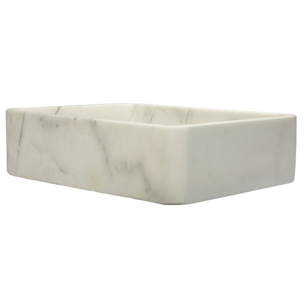 Eden Bath EB_S047GW-H Thin Lip Rectangular Vessel Sink in Guanxi White Marble