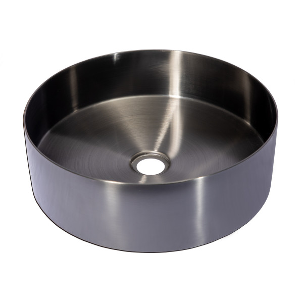 Eden Bath EB_SS001 Round 15-in Stainless Steel Vessel Sink with Drain