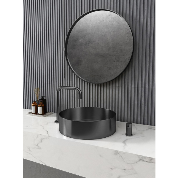 Eden Bath EB_SS001 Round 15-in Stainless Steel Vessel Sink with Drain