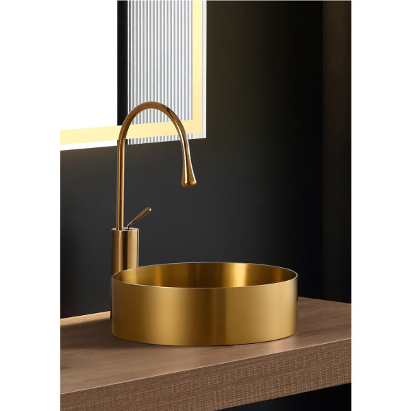 Eden Bath EB_SS001 Round 15-in Stainless Steel Vessel Sink with Drain