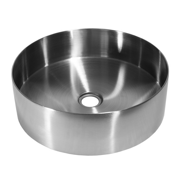 Eden Bath EB_SS001 Round 15-in Stainless Steel Vessel Sink with Drain