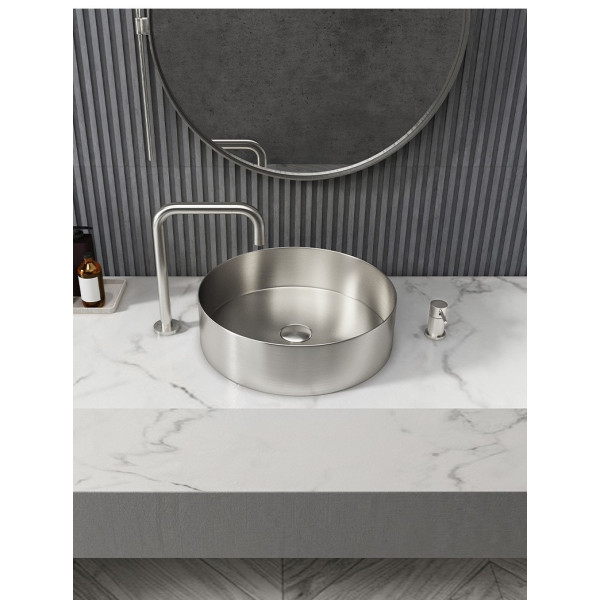 Eden Bath EB_SS001 Round 15-in Stainless Steel Vessel Sink with Drain