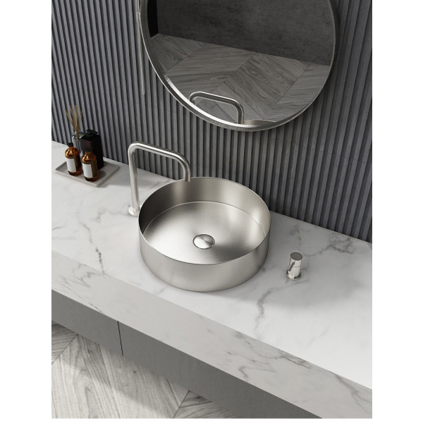 Eden Bath EB_SS001 Round 15-in Stainless Steel Vessel Sink with Drain