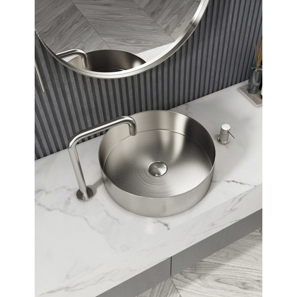 Eden Bath EB_SS001 Round 15-in Stainless Steel Vessel Sink with Drain
