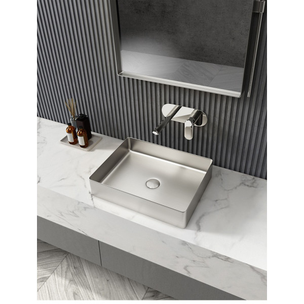 Eden Bath EB_SS002 Rectangular 18.9 x 14.6-in Stainless  Vessel Sink + Drain
