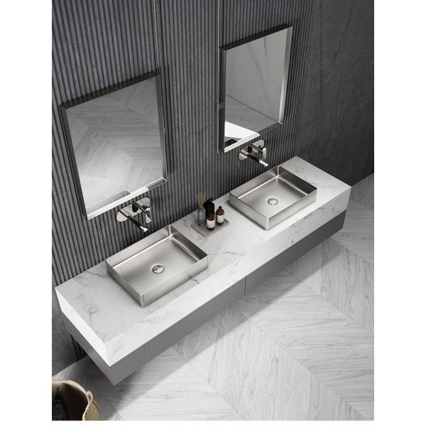 Eden Bath EB_SS002 Rectangular 18.9 x 14.6-in Stainless  Vessel Sink + Drain