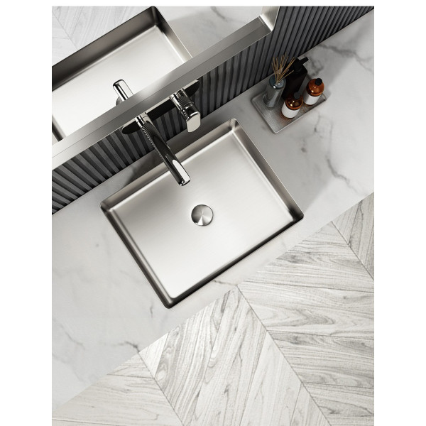 Eden Bath EB_SS002 Rectangular 18.9 x 14.6-in Stainless  Vessel Sink + Drain