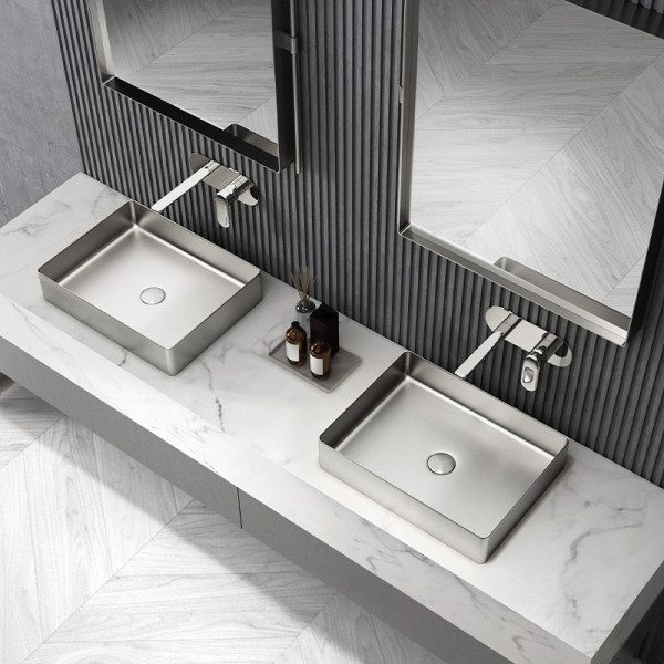 Eden Bath EB_SS002 Rectangular 18.9 x 14.6-in Stainless  Vessel Sink + Drain