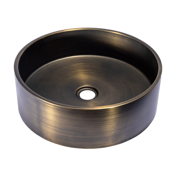 Eden Bath EB_SS003 Round 15.75-in Stainless Steel Vessel Sink + Rim + Drain
