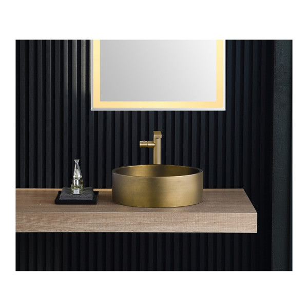 Eden Bath EB_SS003 Round 15.75-in Stainless Steel Vessel Sink + Rim + Drain