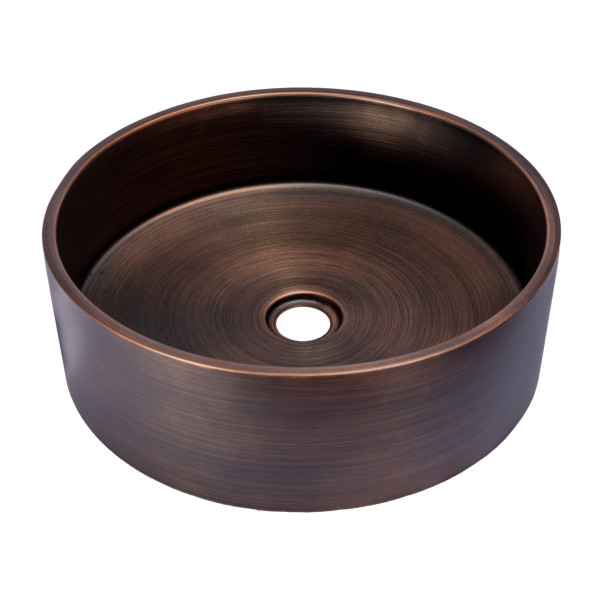 Eden Bath EB_SS003 Round 15.75-in Stainless Steel Vessel Sink + Rim + Drain