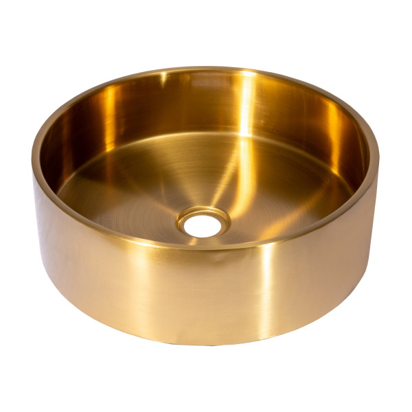 Eden Bath EB_SS003 Round 15.75-in Stainless Steel Vessel Sink + Rim + Drain