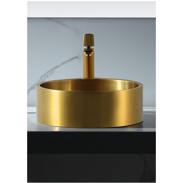 Eden Bath EB_SS003 Round 15.75-in Stainless Steel Vessel Sink + Rim + Drain