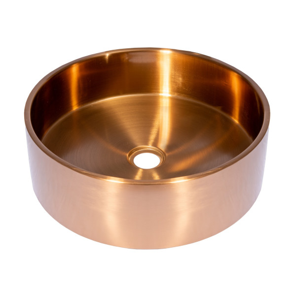 Eden Bath EB_SS003 Round 15.75-in Stainless Steel Vessel Sink + Rim + Drain