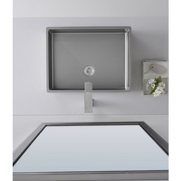 Eden Bath EB_SS004 Rectangular 18.7 x 15.75-in Vessel Sink with Rim with Drain