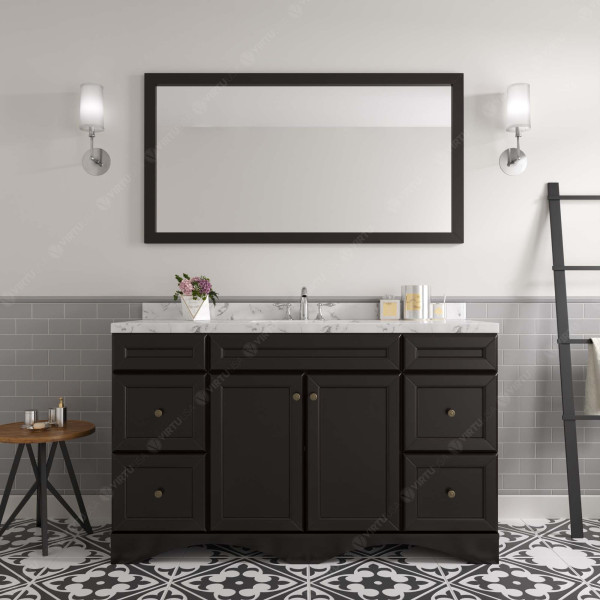 Virtu ES-25060-CMROTalisa 60" Bath Vanity with Cultured Marble Quartz Top and Sink