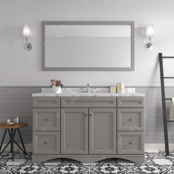 Virtu ES-25060-CMROTalisa 60" Bath Vanity with Cultured Marble Quartz Top and Sink