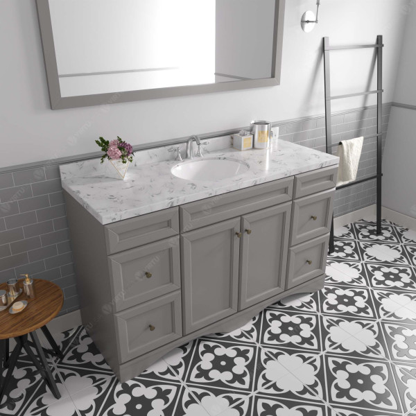 Virtu ES-25060-CMROTalisa 60" Bath Vanity with Cultured Marble Quartz Top and Sink