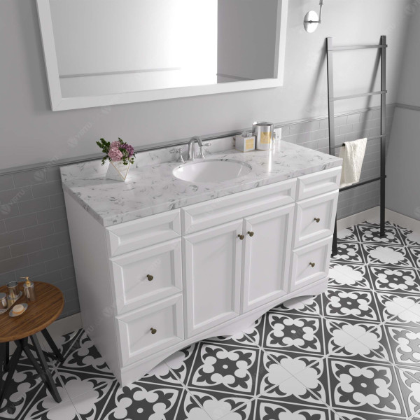 Virtu ES-25060-CMROTalisa 60" Bath Vanity with Cultured Marble Quartz Top and Sink