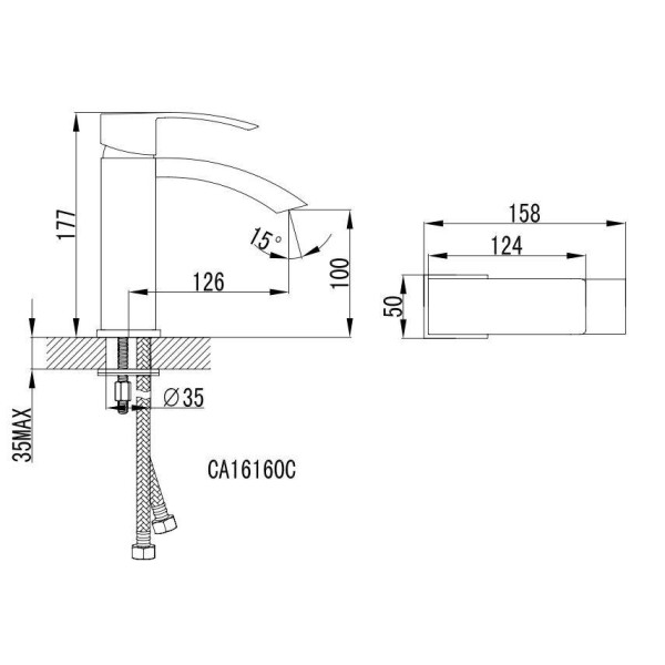 EVIVA EVFT160CH Berini.® Single Handle Lever Bathroom Sink Faucet in Chrome