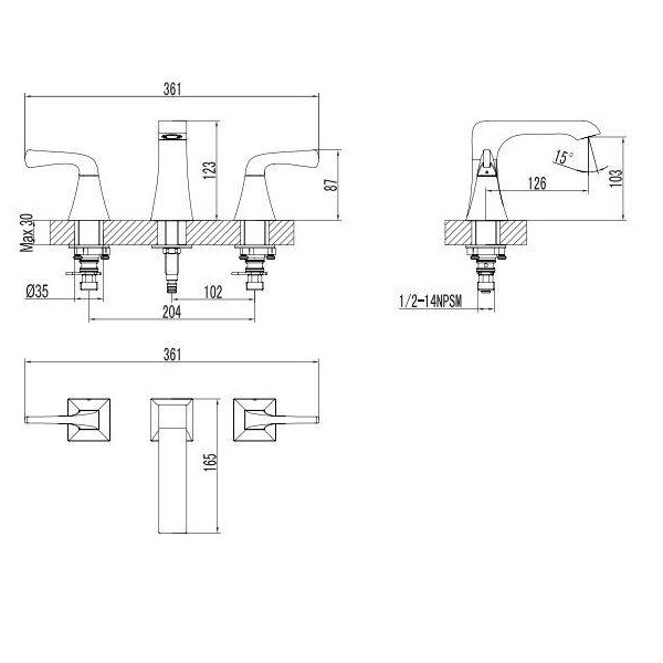 EVIVA EVFT277 Butterfly® Widespread Double Handles Bathroom Sink Faucet