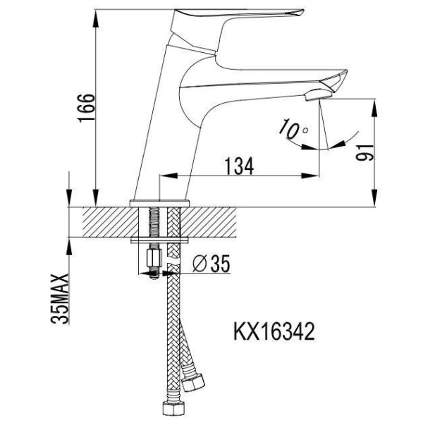 EVIVA EVFT342 Serin® Deck Mount Single Handle Lever Bathroom Sink Faucet