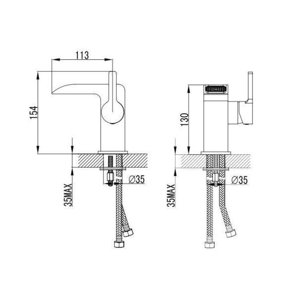 EVIVA EVFT93 Jaida C.® Water-fall Single Handle Lever Bathroom Sink Faucet