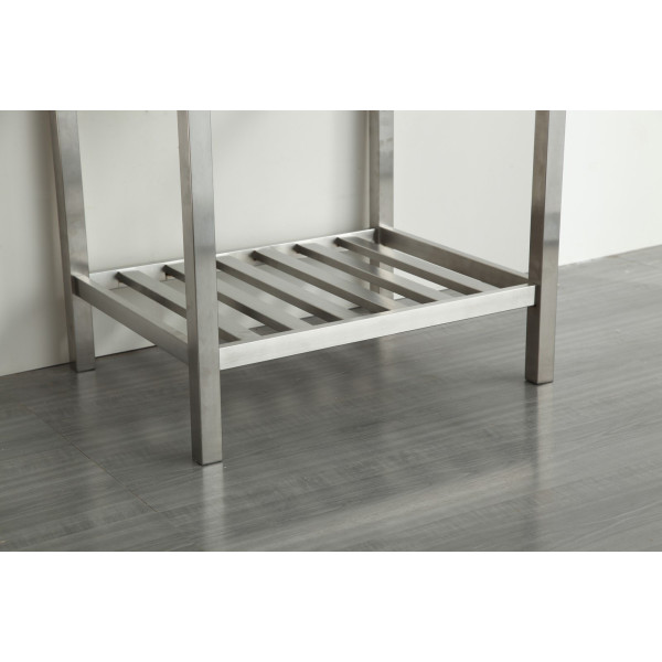 Eviva EVVN08-24SS Stone® 24" Bathroom Vanity Stainless Steel with White Integrated Porcelain Top