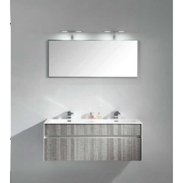 Eviva EVVN12-48ASH Ashy Wall Mount Bathroom Vanity High Gloss Ash Gray with White Integrated Sink
