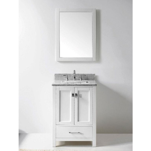 Eviva EVVN199-24 Aberdeen 24 Inch Transitional Bathroom Vanity with White Carrera Top