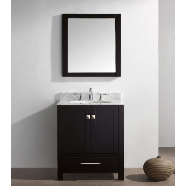 Eviva EVVN199-30 Aberdeen 30 Inch Transitional Bathroom Vanity with White Carrera Top