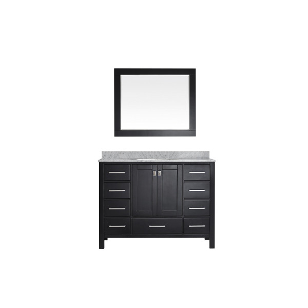 Eviva EVVN199-48 Aberdeen 48 Inch Transitional Bathroom Vanity with White Carrera Top
